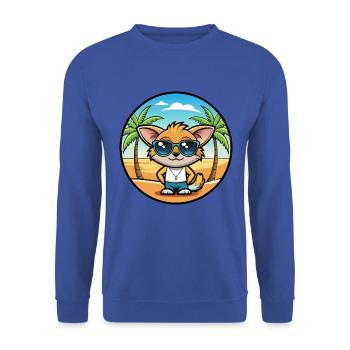 Pixie Bob Katzenrasse Cartoon Sonnenbrille Strand - Unisex Pullover - Royalblau - Vorne - Alina (178cm) & Michal (187cm)