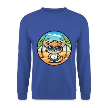Pixie Bob Katzenrasse Cartoon Sonnenbrille Strand - Unisex Pullover - Royalblau - Vorne - Alina (178cm) & Michal (187cm)
