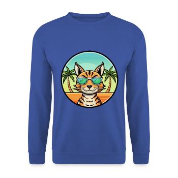 Ocicat Breed Cartoon Sonnenbrille Strand - Unisex Pullover - Royalblau - Vorne - Alina (178cm) & Michal (187cm)
