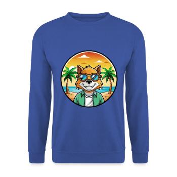 Deutsche Rex Katzenrasse Cartoon Sonnenbrille Strand - Unisex Pullover - Royalblau - Vorne - Alina (178cm) & Michal (187cm)