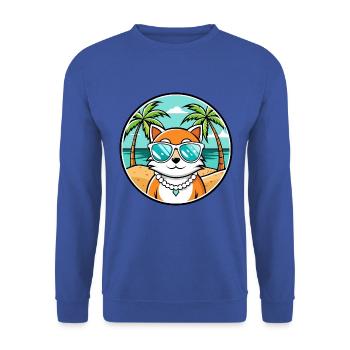 Hantilly Tiffany Katzenrasse Cartoon Sonnenbrille Strand - Unisex Pullover - Royalblau - Vorne - Alina (178cm) & Michal (187cm)