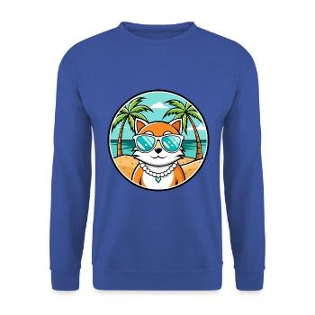 Hantilly Tiffany Cat Breed Cartoon Sunglass Beach - Unisex Sweatshirt - royal blue - Front - Alina (178cm) & Michal (187cm)