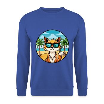 Somali Katzenrasse Cartoon Sonnenbrille Strand - Unisex Pullover - Royalblau - Vorne - Alina (178cm) & Michal (187cm)