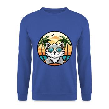 Selkirk Rex Cat Breed Cartoon Lunettes de soleil Beach - Sweat-shirt Unisexe - bleu royal - Devant - Alina (178cm) & Michal (187cm)