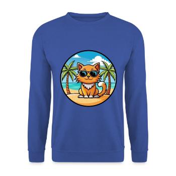 Ingwer Langhaar Katze Rasse Cartoon Sonnenbrille Strand - Unisex Pullover - Royalblau - Vorne - Alina (178cm) & Michal (187cm)