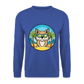 Lunettes de soleil de dessin animé de race de chat à poil long allemand plage - Sweat-shirt Unisexe - bleu royal - Devant - Alina (178cm) & Michal (187cm)