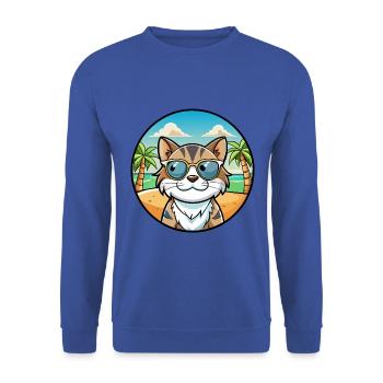 Lunettes de soleil de dessin animé de race de chat calicot dilué plage - Sweat-shirt Unisexe - bleu royal - Devant - Alina (178cm) & Michal (187cm)