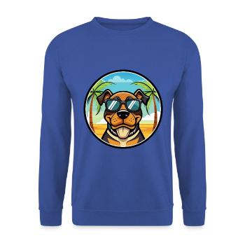Lunettes de soleil Rottweiler Dog Cartoon Summer Beach - Sweat-shirt Unisexe - bleu royal - Devant - Alina (178cm) & Michal (187cm)