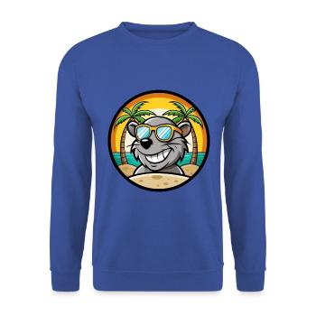 Ratte Lustige Cartoon Sommer Strand Sonnenbrille Aufkleber - Unisex Pullover - Royalblau - Vorne - Alina (178cm) & Michal (187cm)