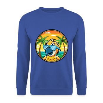 Perroquet Drôle Dessin Animé Plage Été Lunettes De Soleil Cool - Sweat-shirt Unisexe - bleu royal - Devant - Alina (178cm) & Michal (187cm)