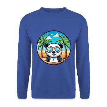 Panda Drôle Dessin Animé Plage D’été Lunettes De Soleil Cool - Sweat-shirt Unisexe - bleu royal - Devant - Alina (178cm) & Michal (187cm)