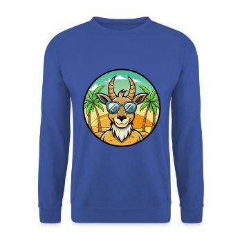 Antelope Funny Cartoon Summer Beach Sunglasses - Unisex Sweatshirt - royal blue - Front - Alina (178cm) & Michal (187cm)