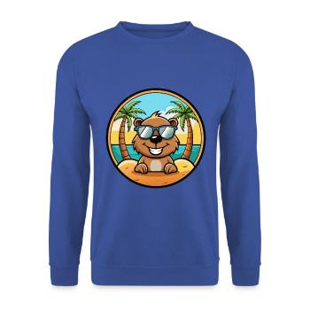 Biber Lustige Cartoon Sommer Strand Sonnenbrille Cool - Unisex Pullover - Royalblau - Vorne - Alina (178cm) & Michal (187cm)
