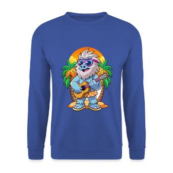 Drôle Yeti Dessin Animé Plage D’été Lunettes De Soleil Guitare - Sweat-shirt Unisexe - bleu royal - Devant - Alina (178cm) & Michal (187cm)