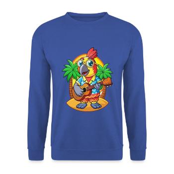 Drôle de perroquet d’été plage lunettes de soleil hawaïenne - Sweat-shirt Unisexe - bleu royal - Devant - Alina (178cm) & Michal (187cm)