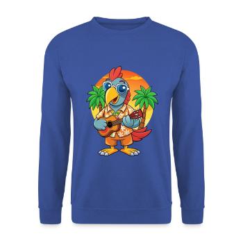 Drôle de perroquet d’été plage lunettes de soleil hawaïenne - Sweat-shirt Unisexe - bleu royal - Devant - Alina (178cm) & Michal (187cm)