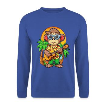 Lustige Affe Cartoon Sommer Strand Sonnenbrille - Unisex Pullover - Royalblau - Vorne - Alina (178cm) & Michal (187cm)