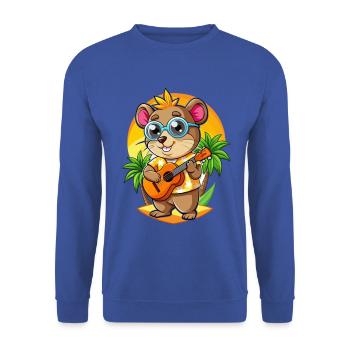 Lustige Hamster Cartoon Sommer Strand Sonnenbrille - Unisex Pullover - Royalblau - Vorne - Alina (178cm) & Michal (187cm)
