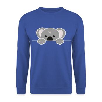 Lustiger Koala lugte heraus - Unisex Pullover - Royalblau - Vorne - Alina (178cm) & Michal (187cm)