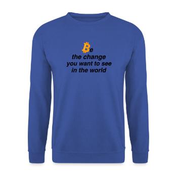 Be the change - Unisex Pullover - Royalblau - Vorne - Alina (178cm) & Michal (187cm)