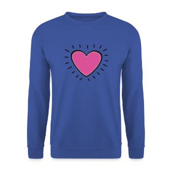 Pink Heart Burst Logo - Sweat-shirt Unisexe - bleu royal - Devant - Alina (178cm) & Michal (187cm)
