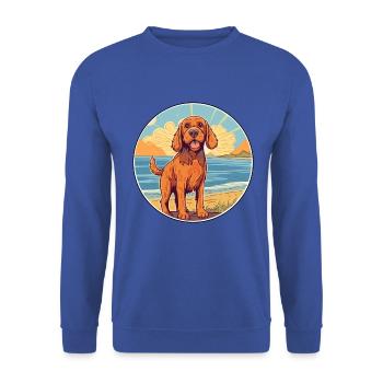 Stichelhaar Hund Rasse Cartoon Kawaii Clipart Hund - Unisex Pullover - Royalblau - Vorne - Alina (178cm) & Michal (187cm)