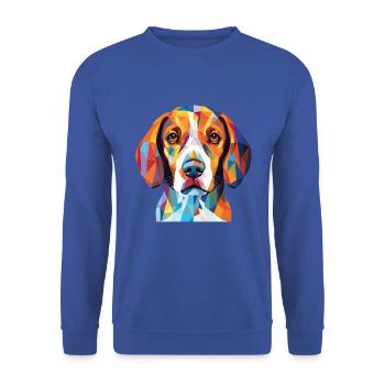 Beagle Harrier Dufthund Hunderasse Aquarell - Unisex Pullover - Royalblau - Vorne - Alina (178cm) & Michal (187cm)