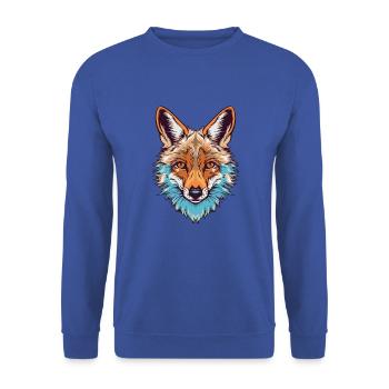 Kojote Buntes Aquarell Cartoon Kawaii Tier - Unisex Pullover - Royalblau - Vorne - Alina (178cm) & Michal (187cm)