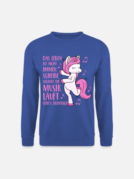 Musik Einhorn - Das Leben ist nicht immer Scheisse - Unisex Pullover - Royalblau