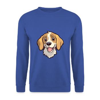 Kyi Leo Hunderasse Cartoon Kawaii Illustration - Unisex Pullover - Royalblau - Vorne - Alina (178cm) & Michal (187cm)