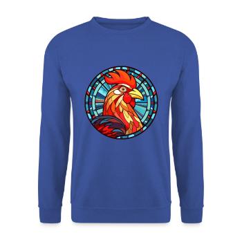 Hahn Buntes Glas Bunte Karikatur Kawaii Anim - Unisex Pullover - Royalblau - Vorne - Alina (178cm) & Michal (187cm)