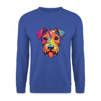 Sporting Lucas Terrier Hunderasse Aquarellglas - Unisex Pullover - Royalblau - Vorne - Alina (178cm) & Michal (187cm)