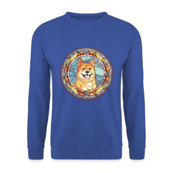 Shikoku Hunderasse Buntes Glas Buntes Wassercolo - Unisex Pullover - Royalblau - Vorne - Alina (178cm) & Michal (187cm)
