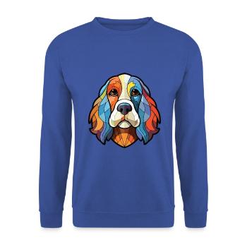 Brikett Griffon Vendeen Hunderasse Aquarellglas - Unisex Pullover - Royalblau - Vorne - Alina (178cm) & Michal (187cm)