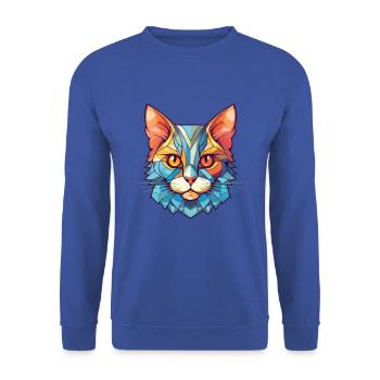 Bambino Katze Rasse Bunte Aquarell Illustration - Unisex Pullover - Royalblau - Vorne - Alina (178cm) & Michal (187cm)