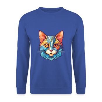 Bambino Katze Rasse Bunte Aquarell Illustration - Unisex Pullover - Royalblau - Vorne - Alina (178cm) & Michal (187cm)