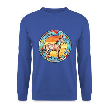 Esel bunte Aquarell-Tier-Haustier-Illustration - Unisex Pullover - Royalblau - Vorne - Alina (178cm) & Michal (187cm)