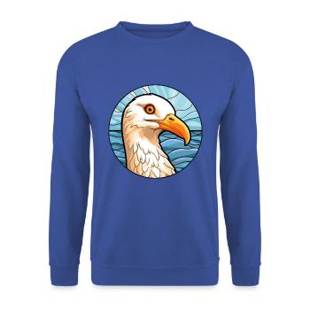 Möwe Buntes Glas Bunte Karikatur Kawaii Anim - Unisex Pullover - Royalblau - Vorne - Alina (178cm) & Michal (187cm)