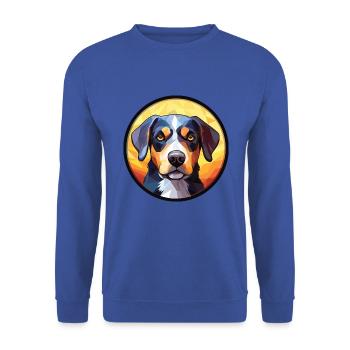 Deutsche Boxerhunderasse Aquarell Illustration - Unisex Pullover - Royalblau - Vorne - Alina (178cm) & Michal (187cm)