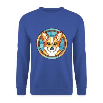 Norwegische Lundehund Hunderasse buntes Aquarell - Unisex Pullover - Royalblau - Vorne - Alina (178cm) & Michal (187cm)