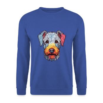 Pumi Hunderasse Aquarell Karikatur Kawaii Bunt - Unisex Pullover - Royalblau - Vorne - Alina (178cm) & Michal (187cm)