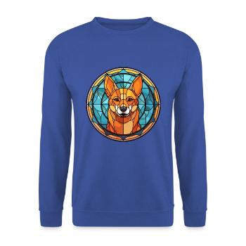 Dingo Hunderasse Buntes Aquarell - Unisex Pullover - Royalblau - Vorne - Alina (178cm) & Michal (187cm)