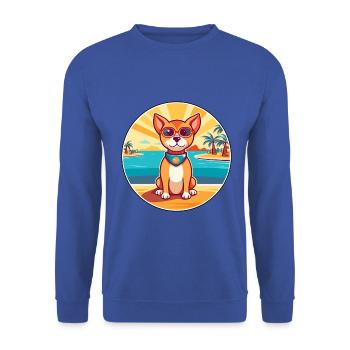 Perro de Presa Mallorquinische Hunderasse Cartoon Kawaii - Unisex Pullover - Royalblau - Vorne - Alina (178cm) & Michal (187cm)