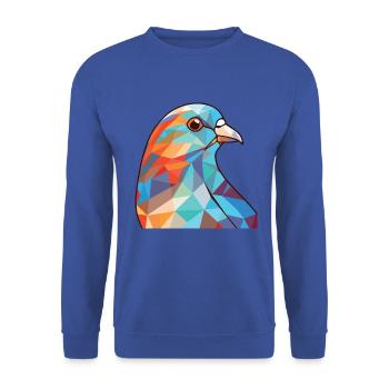Taube bunte Aquarell-Tier-Haustier-Illustration - Unisex Pullover - Royalblau - Vorne - Alina (178cm) & Michal (187cm)