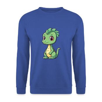 Drache Niedliche Karikatur Kawaii Aquarell Tier Haustier - Unisex Pullover - Royalblau - Vorne - Alina (178cm) & Michal (187cm)