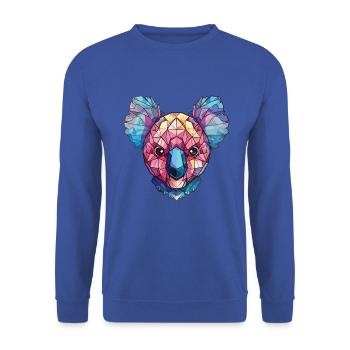 Koala buntes Aquarell Tier Haustier Illustration - Unisex Pullover - Royalblau - Vorne - Alina (178cm) & Michal (187cm)