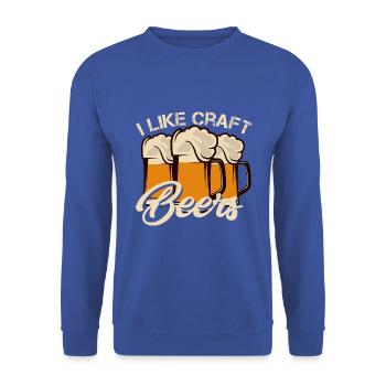 Craftbier Craft Beer Bier Brewery Selbstgebaut - Unisex Pullover - Royalblau - Vorne - Alina (178cm) & Michal (187cm)
