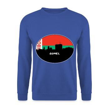 Gomel Weißrussland Flagge Skyline Silhouette Reisen - Unisex Pullover - Royalblau - Vorne - Alina (178cm) & Michal (187cm)