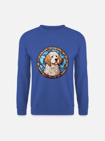 Deutsche Sheeppoodle Hunderasse Buntglas Colorfu - Unisex Pullover - Royalblau