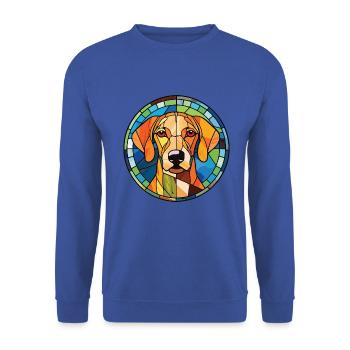 Braque Du Bourbonnais Hunderasse Aquarellglas - Unisex Pullover - Royalblau - Vorne - Alina (178cm) & Michal (187cm)